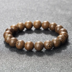 Bracelet de perles en bois naturel chapelet de bouddha tibétain Bracelets faits à la main hommes et femmes Yoga méditation prière bijoux en perles cadeaux