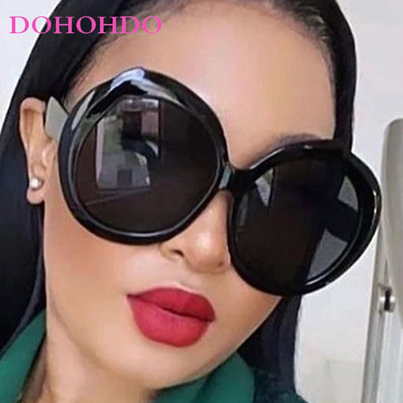 Lunettes de soleil ovales à monture surdimensionnée pour femmes et hommes, tendance 2025, marque de luxe de styliste, pour l'extérieur, les voyages, la conduite, unisexe, UV400