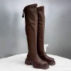 chaussures plates femmes genou bottes hautes plate forme mode chaussures d'hiver concepteur nouvelle femme bottes hautes 2025 nouvelle marque goth mujer chelsea botas