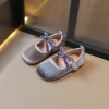 chaussures de princesse en velours scintillant pour enfants, ballerines élégantes d'automne, couleur unie, adorables et polyvalentes, mary janes pour filles 23 34