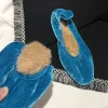 chaussures plates simples et confortables pour femmes, fourrure de lapin en cachemire, peau douce, chaussures de grand mère, nouveau style, automne et hiver