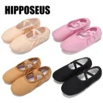 Chaussures de Ballet en toile pour filles, pantoufles de danse, chaussures de danse pour adultes, femmes et enfants, Yoga classique, semelle fendue, cuir souple