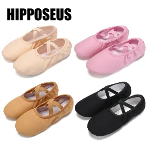 Chaussures de Ballet en toile pour filles, pantoufles de danse, chaussures de danse pour adultes, femmes et enfants, Yoga classique, semelle fendue, cuir souple Chaussures de Ballet en toile pour filles, pantoufles de danse, chaussures de danse pour adultes, femmes et enfants, Yoga classique, semelle fendue, cuir souple
