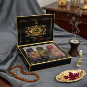 Coffret cadeau de parfum unisexe de style oriental gourmand et boisé et aromatique, notes superposées élégantes et durables, collection de parfums de 150 ml