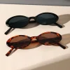 lunettes de soleil ovales pour femmes, petites et sexy, nouvelle mode léopard marron, tendance, rétro, ombre colorée, 2025