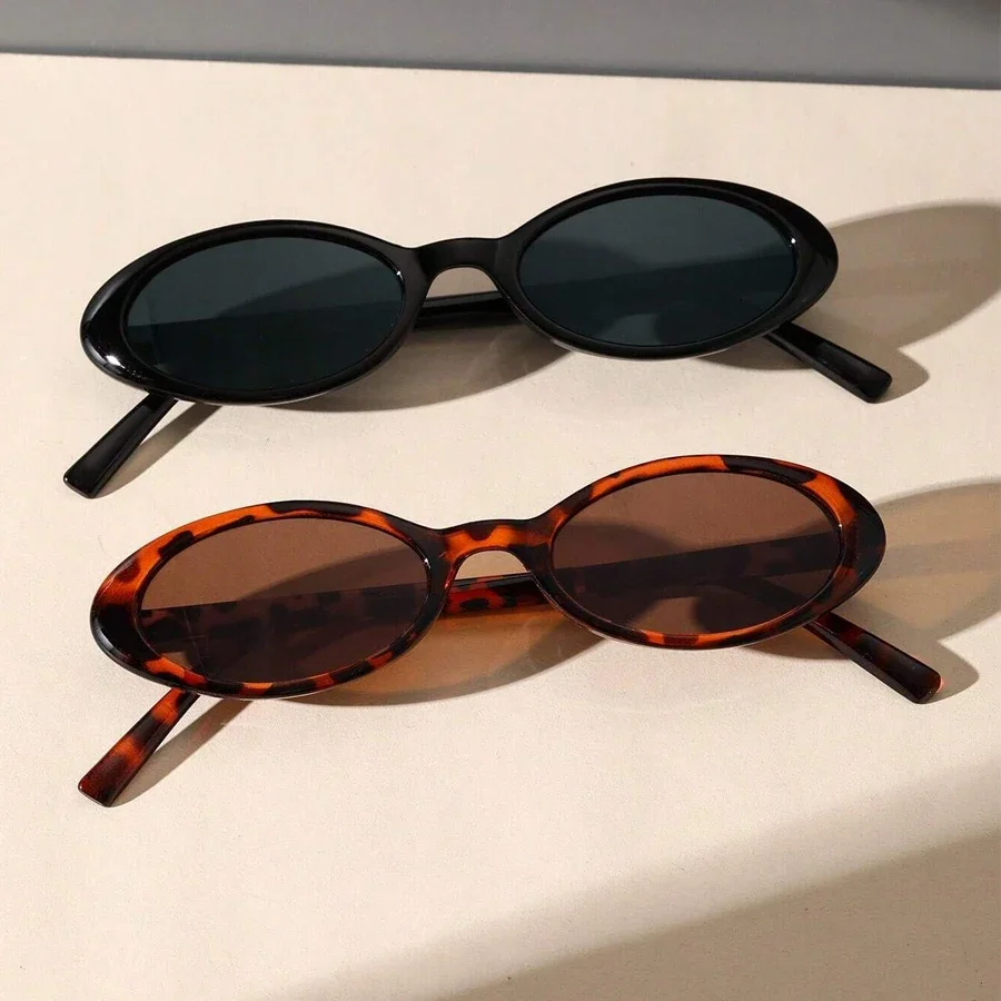 lunettes de soleil ovales pour femmes, petites et sexy, nouvelle mode léopard marron, tendance, rétro, ombre colorée, 2025