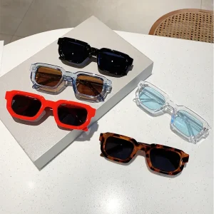 Hommes Vintage Rectangle cadre lunettes de soleil mode rétro lunettes de soleil marque de luxe Design UV400 nuances lunettes femmes lunettes