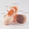 ballerines en toile à dentelle libre pour filles et femmes, chaussures de ballet pour enfants, pantoufles de danse élastiques, semelle souple fendue