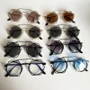 steampunk lunettes de soleil rondes femmes hommes gothique cadre en métal conduite lunettes de soleil femme élégant lunettes uv400 nuances lunettes oculos