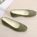 Femme chaussures plates décontracté bout rond mignon appartements troupeau Mocasines ballerine église chaussures femme daim élégant semelle souple maman chaussures