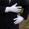 paires de gants en coton blanc pour hommes, uniforme de smoking formel, garde d'honneur, défilé, costume de cérémonie, cosplay, pièce de monnaie, bijoux, gant de majordome