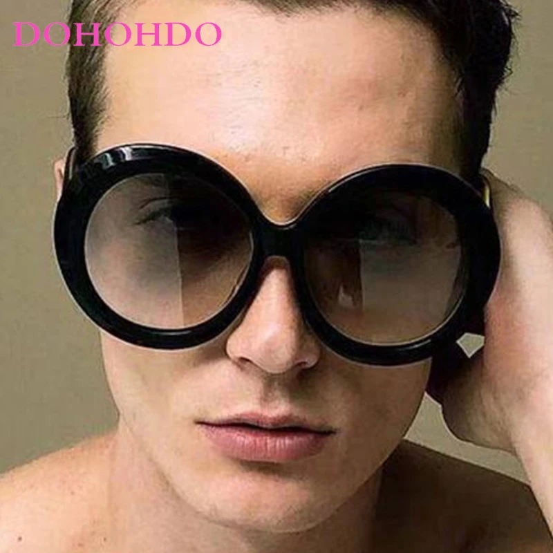Lunettes de soleil ovales à monture surdimensionnée pour femmes et hommes, tendance 2025, marque de luxe de styliste, pour l'extérieur, les voyages, la conduite, unisexe, UV400