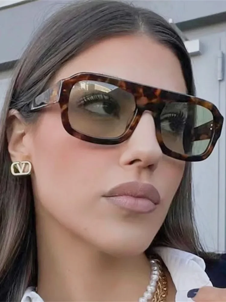 lunettes de soleil rectangulaires surdimensionnées hip hop pour femmes, mode vintage pour hommes rétro voyage tendance marque design nuances lunettes uv400