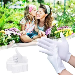 12 paires de gants de jardinage en coton, résistants à l&rsquo;usure, Ventilation, Protection du travail, antidérapants, confortables, blancs, naturels et doux