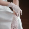 gants de conduite élastiques courts, robe de dîner pour banquet, cosplay, longs en dentelle, mitaines de mariage, gants en maille pour fête