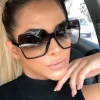 Lunettes de soleil surdimensionnées de luxe pour femmes, marque Vintage, UV400, grandes montures carrées, lunettes rétro pour hommes et femmes