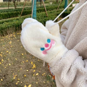 Gants chauds résistants au froid pour femmes, imprimé de dessin animé, Design Simple, pour étudiants, déplacements quotidiens, hiver, extérieur, confortables