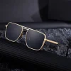 Lunettes de soleil Punk carrées surdimensionnées pour hommes, marque de luxe rétro à Double faisceau, lunettes de conduite Steampunk UV400, 2025