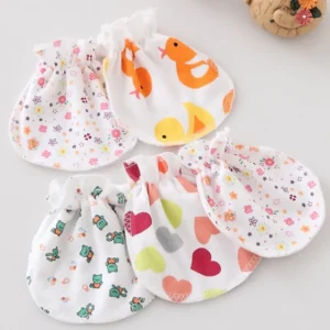 Gants anti-rayures en coton pour nouveau-né, mitaines de protection du visage, accessoires pour bébé, 2 paires par lot