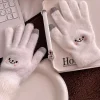 gants en molleton à cinq doigts pour femmes, gants en coton confortables, écran tactile, résistant, document, degré, mode, mignon, automne, hiver