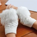Gants sans doigts pour femmes, peluche mignonne, chaud, doux, confortable, court, coupe-vent d&rsquo;hiver, résistant au froid, Costume, cadeau de fête pour dames