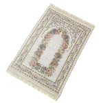 Tapis de prière musulman tapis de prière musulman Floral couverture de prière Portable glands coton Chenille tapis de prière cadeau du Ramadan pour hommes femmes