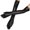 Gants longs en cuir PU pour femmes, Sexy, pour dîner, danse, écran tactile, compatibles avec les gants de spectacle de danse, amusants et élégants