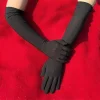 1 paire de gants longs à haute élasticité, respectueux de la peau, résistants à la décoloration, décoratifs en soie de lait pour femmes, fête de danse, bar, cosplay, longs gants