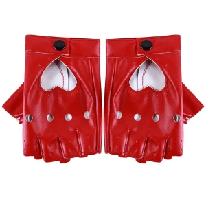 Gants en cuir Guantes Mujer pour femmes filles rouge noir blanc gants coeur aimant pour les femmes