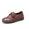 chaussures antidérapantes pour femmes, ballerines de printemps, mocassins vintage avec bouton de ficelle, rétro, pour mères, nouvelle collection 2025