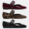Chaussures femmes chaussures plates bouche peu profonde automne bout pointu mocassins ballerines nouveau automne léopard rétro robe chaussures Zapatos De Mujer