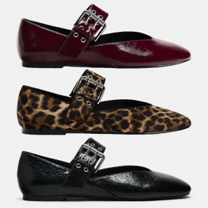 Chaussures femmes chaussures plates bouche peu profonde automne bout pointu mocassins ballerines nouveau automne léopard rétro robe chaussures Zapatos De Mujer