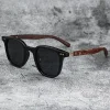 lunettes de soleil rétro en bois pour hommes et femmes, lunettes de soleil polarisées mars, lunettes de protection uv, cyclisme, extérieur, photographie de rue