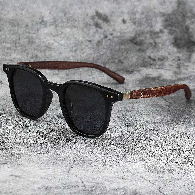 lunettes de soleil rétro en bois pour hommes et femmes, lunettes de soleil polarisées mars, lunettes de protection uv, cyclisme, extérieur, photographie de rue