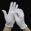 1 paire doigt complet hommes femmes étiquette gants en coton blanc serveurs/conducteurs/bijoux/travailleurs mitaines gants d'absorption de la sueur