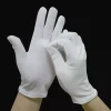 1 paire de gants en coton blanc pour hommes et femmes, étiquette à doigt complet, pour serveurs/conducteurs/bijoux/travailleurs, mitaines d'absorption de la sueur