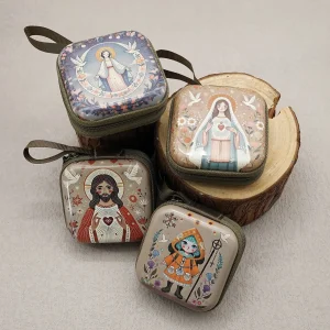 Prière religieuse 7x7cm vierge marie jésus prière chapelet sac bijoux religieux boîte de rangement perles de prière chapelet boîte cadeaux chrétiens Prière religieuse 7x7cm vierge marie jésus prière chapelet sac bijoux religieux boîte de rangement perles de prière chapelet boîte cadeaux chrétiens