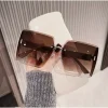 Lunettes de soleil carrées surdimensionnées pour femmes, marque de luxe, mode, grand cadre