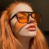 vintage hommes femmes grandes lunettes de soleil hommes nuances carrées marque concepteur unisexe lunettes de soleil lentille noire mâle femme lunettes de soleil uv400