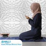 Autocollants muraux 3D dorés de mosquée islamique, peinture d&rsquo;art mural marocain, panneau mural 3D musulman, bohème arabe, décor de chambre à la maison moderne