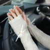 gants longs fins avec nœud perlé pour femme, mitaines élastiques anti uv, chauffe bras, crème solaire, conduite, cyclisme, soleil, nuits, été, élégant, sexy, nouveau