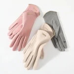 Gants pour écran tactile pour femmes, mitaines à la mode, automne hiver, chaud, fin, cachemire, solide, cyclisme, tissu en daim, élégant, coupe-vent