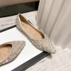 2025 mode femme ballerines chaussures strass mocassins plat bout pointu chaussures femme décontracté sans lacet chaussures plates bateau chaussures