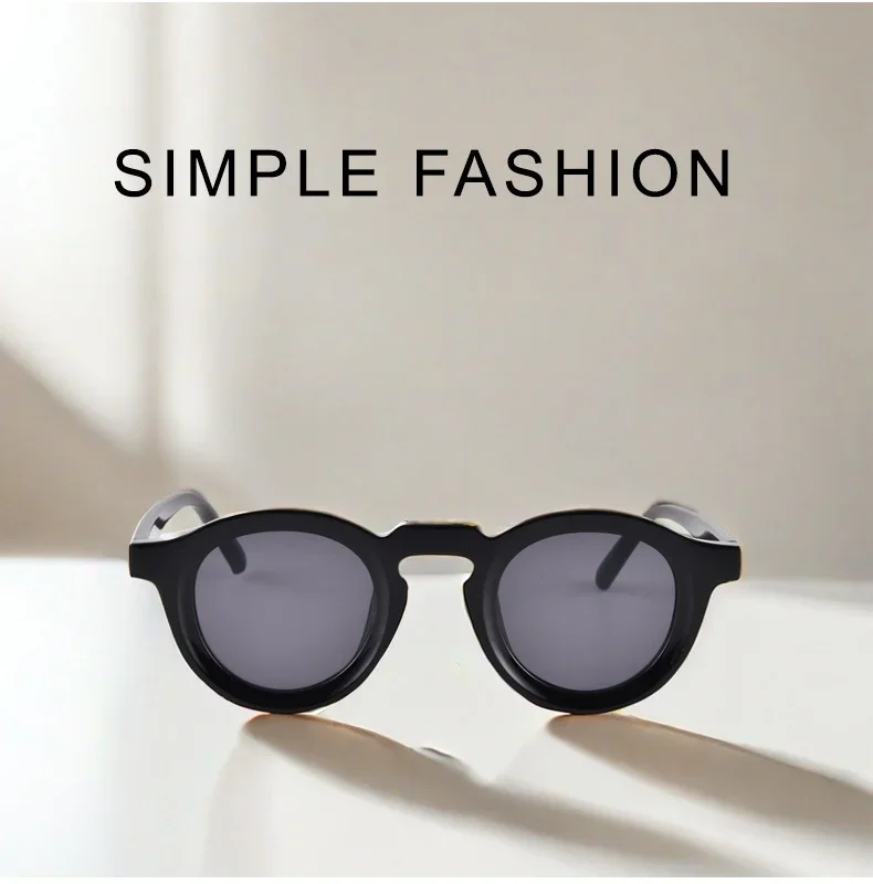 lunettes de soleil rondes pour hommes et femmes, style punk, rétro, tendance, monture transparente, uv400