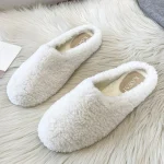 2025 hiver laine pantoufles femmes bouclés fourrure de mouton chaussures plates chaud confortable sans lacet Pantuflas maison diapositives Femme coton laine d&rsquo;agneau Mules
