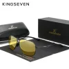 kingseven lunettes de soleil polarisées en aluminium hommes uv400 hd lentille pilote protection des yeux lunettes photochromiques femmes lunettes de vision nocturne