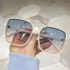 lunettes de soleil carrées femme rétro vintage dégradé lunettes de soleil femme lentille claire noir blanc oculos de sol lunettes femmes Очки