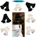 HX6F – gants élégants en dentelle pour fêtes mariage, respirants, transparents, à fleurs, pour occasions formelles,