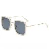 lunettes de soleil carrées surdimensionnées, nuances de style de rue tendance, monture complète, uv400 anti uv, lentilles hd antireflet, unisexe pour les tenues d'extérieur