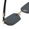lunettes de soleil sans monture tendance pour hommes et femmes, verres de soleil rectangulaires sans cadre, nuances rétro, lunettes de voyage d'été uv400